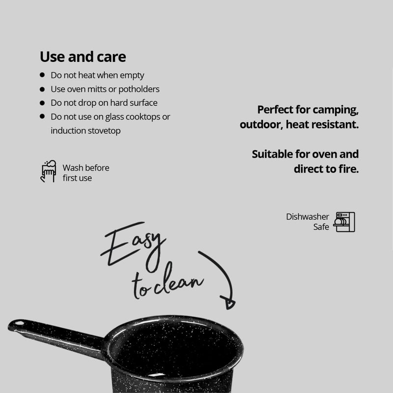 Granite Ware Saucepan, 1 and 2 Qt - Speckled Black, Set of 2 1-Quart & 2-Quart 1 qt & 2 qt Open Saucepan Set