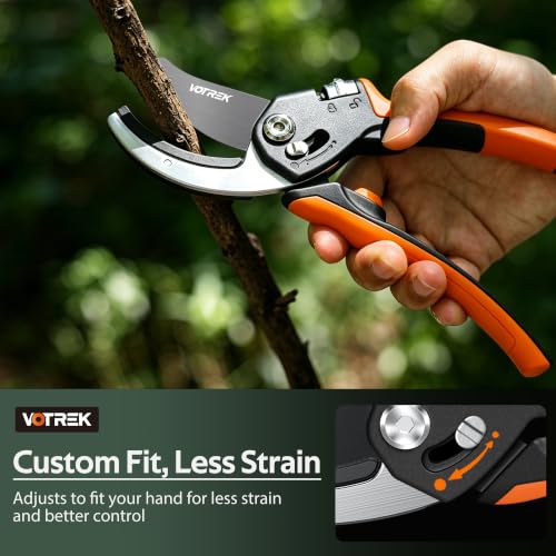 Anvil Pruning Shears, 3/4" Cut Capacity Garden Clippers Heavy Duty Orange