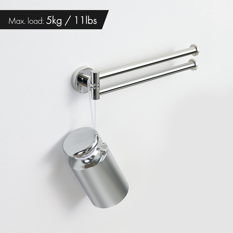 KES Swivel Towel Bar for Bathroom 9-Inch Kitchen Swing Out Double Towel Bar 2-Arm Kitchen Wall Mounted SUS 304 Stainless Steel Polished, A2106S23 Polished Finish