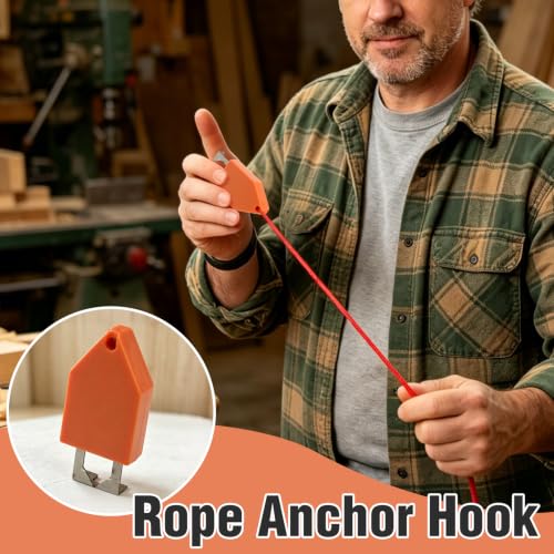 4PCS Rope Anchor Hook for Chalk Line: One-Hand Locking Tool for Carpentry
