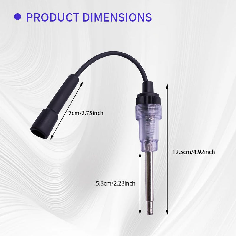 lnline Spark Plug Tester, Plug-in Engine Ignition Tester, Engine Verification-Armature Diagnostic Test Tool for Automobile, Motorcycle, Lawn Mower, Internal and External Engines 1PCS
