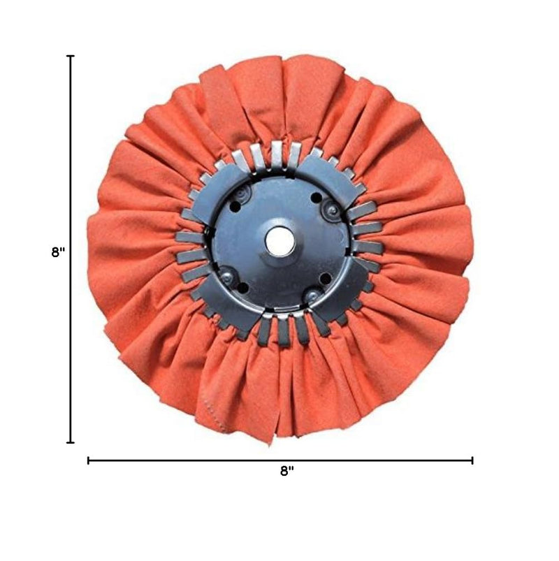 Renegade Products 8" x 3" x 5/8 Orange Airway Buffing Wheel 16 PLY for Metal Polishing of Semi Truck Wheels, Aluminum Tanks and Stainless Steel Parts