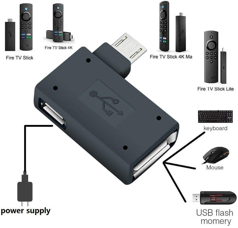 OTG Cable Adapter for fire Stick 4K Max,Added Memory to Your fire tv Stick,Compatible with Streaming Android Phone Tablet etc Device 3-Pack
