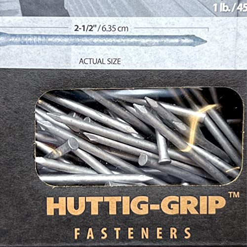 Huttig-Grip Heavy Duty Casing Nail 8d 2-1/2 inches Finish Trim Series for Window and Door Frame Assembly, OG Outdoor Galvanized, 1 lb Pack of 133 Nails Apprx. 2-1/2 inches - 1 lb Pack