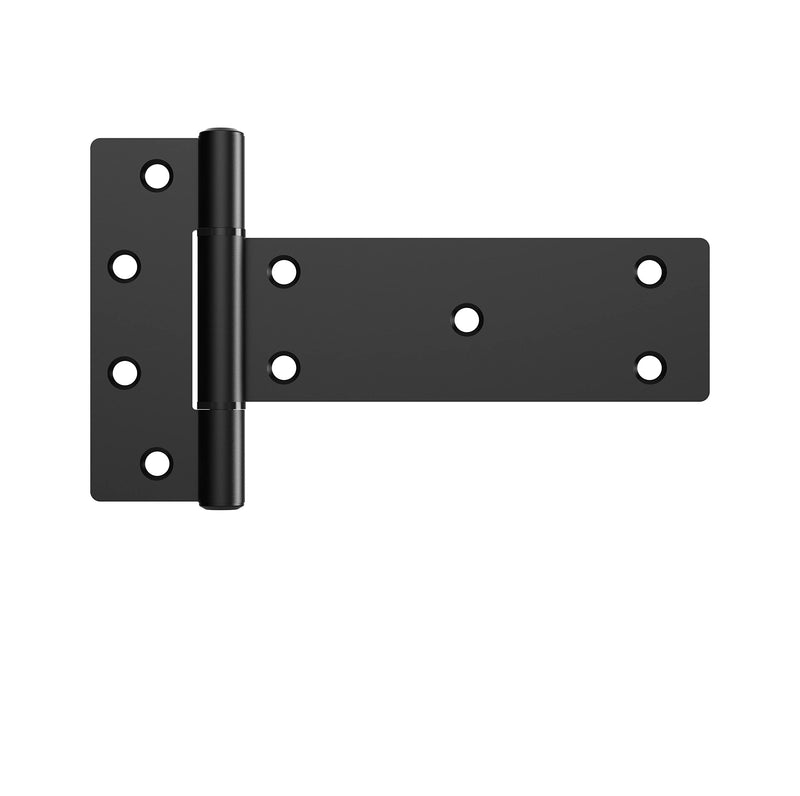 National Hardware N166-035 6 in Industrial T Gate Hinges 2-Pack 48 lbs Capacity per Hinge with Weatherguard Protection Black Finish for Outdoor Fence Gate Hardware Gate Hinge
