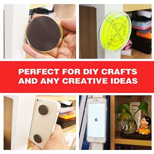 GEONASSUR Flexible Round Magnet Dots with Adhesive Backing, 50 Pack, 1 in 50 Pcs 25mm×2mm