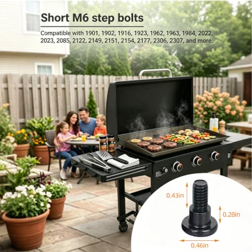8-Pack Short M6 Step Bolt Compatible with Blackstone Gas Griddles