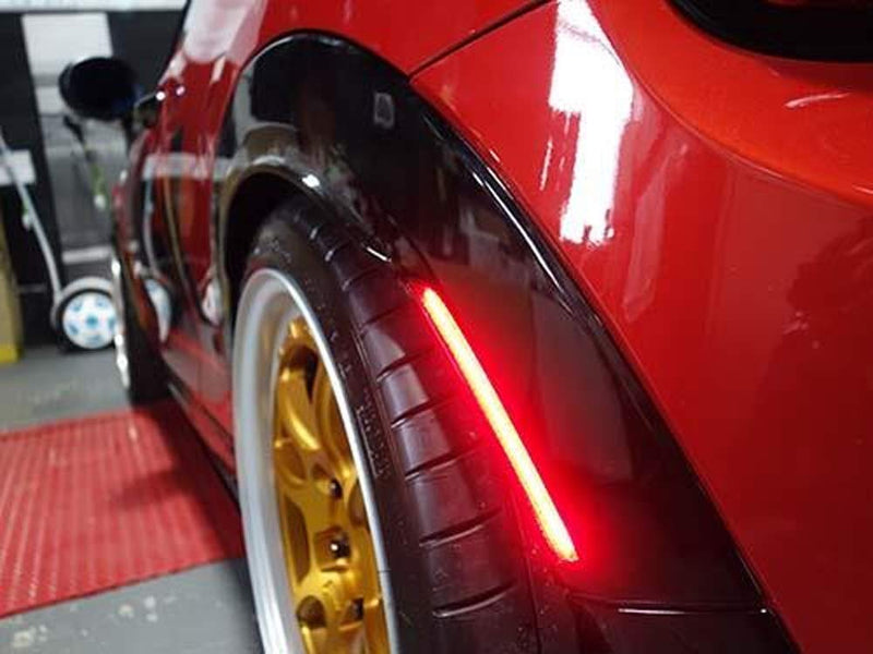 iJDMTOY OE-Spec Red Lens Full LED Rear Side Marker Light Assemblies Compatible With 2007-2013/14 MINI Cooper R55 R56 R57 R58 R59 R60 R61, Replace OEM Red Incandescent Sidemarker Lamps Red Lens Red LED