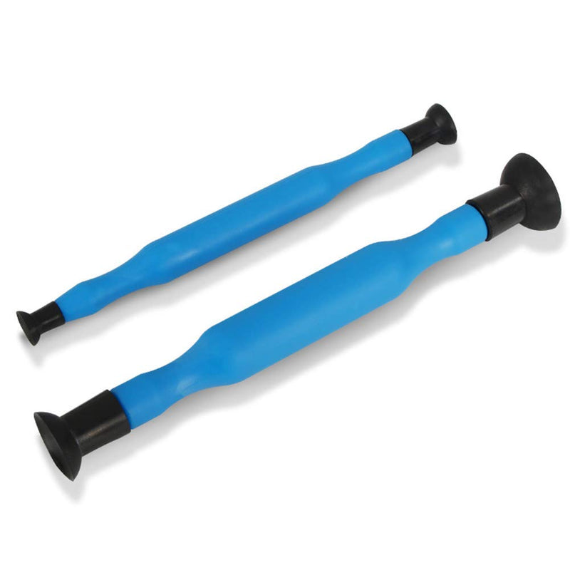 2pcs Double Ended Valve Hand Lapping Grinding Tool Kit, Manual Grinding Stick with Sucker Cups Cylinder Valve Lapping Stick for Vehicle Oil Systems Maintenance and Repair(Color:Blue) blue