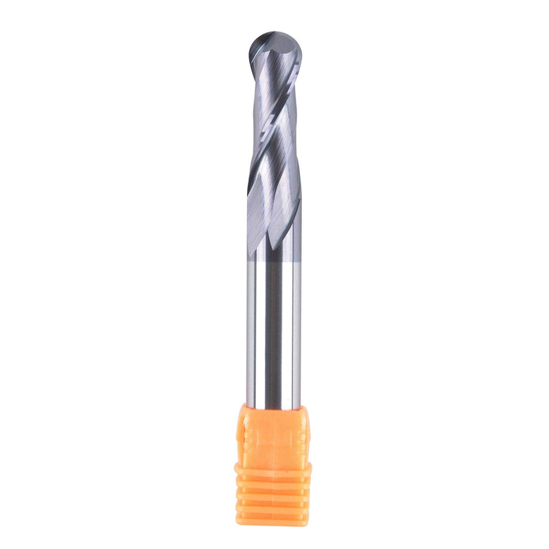 SpeTool 14412 Ball Nose Carbide End Mill CNC Cutter Router Bits Double Flute Spiral Milling Tool 3/8 inch Shank with 3 inch OVL