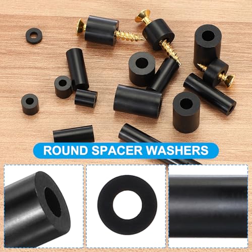 PATIKIL 50Pcs M8 ABS Spacers 5/16" ID x 9/16" OD x 1 3/4" L Plastic Round Spacer Washers Black Standoff Nut Unthreaded for M8 or 5/16 inch Screws Bolts Electrical Outlet
