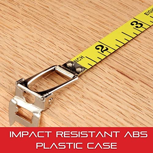 Starrett TS Closed Steel Long Line Tape with Impact-Resistant ABS Plastic Case and Folding Hook Ring - 50' Length, 3/8" Width, L6 Graduation Style Number - KTS510-50ME-N