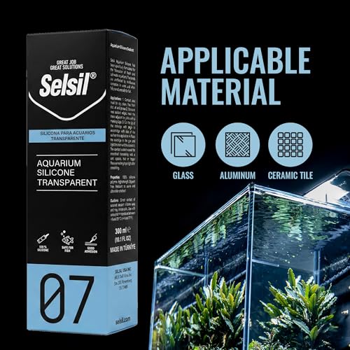 SELSIL Aquarium Silicone Clear Sealant - High Elasticity, Safe for Fish, Solvent-Free, Ozone-Resistant, Transparent 10.14 Fl Oz, 1 Pack