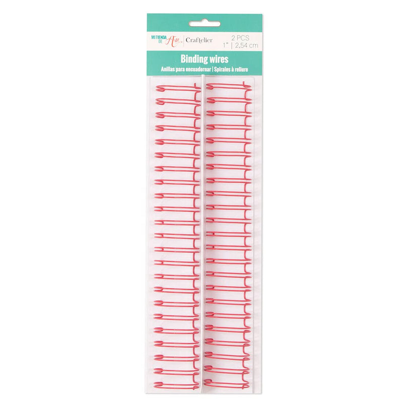Craftelier - Set of 2 Double Ring Spiral Binders for Albums, Notebooks, Diaries or Calendars | Ideal for Scrapbooking and Other Crafting Projects | Ø 2.54 cm (1") - Fuchsia Pink Colour 1"