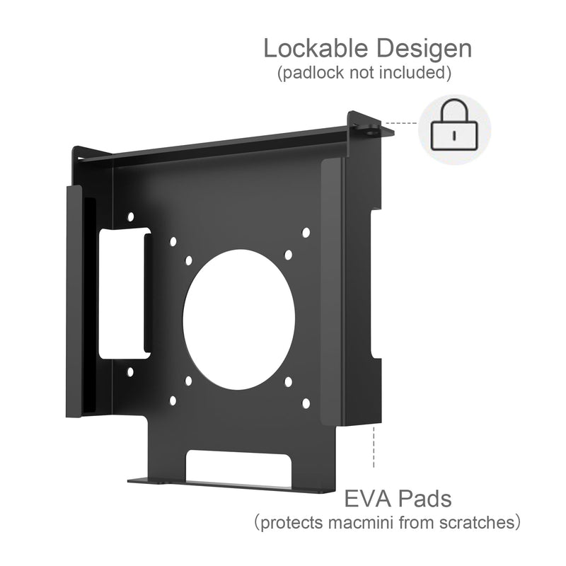 Anti-Theft Mount for Mac Mini - Wall, Under Desk, or Monitor VESA Mount for Mac Mini 2018-2021 M1