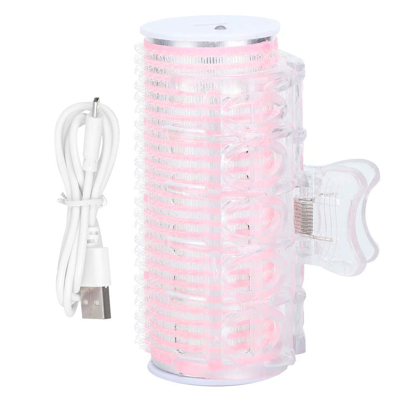Hair Curlers Rollers USB Portable Hair Roller Bangs Curling Hair Styling Tool Mini Electric Hair Curler(pink)