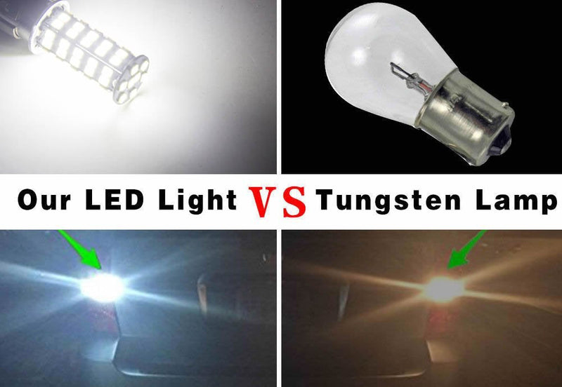 10 Pcs Extremely Super Bright 1156 1141 1003 BA15S 68-SMD LED Replacement Light Bulbs for RV Indoor Lights(10-Pack, Pure White (6000K-6500K Color Temputure)) 10-Pack Pure white (Color temperature 6000K-6500K)