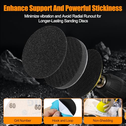 136Pcs 3 Inch Sanding Discs Drill Polishing Kit