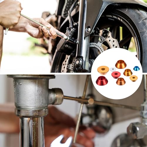 uxcell M6 Cone Cup Countersunk Washers, 20 Pcs Anodized Aluminum Gaskets Cup Head Washer Gasket, Cup Screw Counterbore Gasket for Mechanical Accessories Parts, Orange