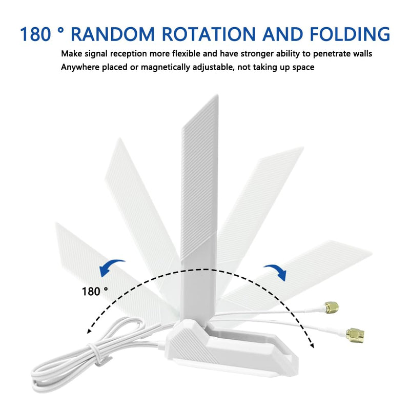 ZAHARA 2.4/5.8/6GHz RP-SMA Tri Band WiFi 6E Antenna for ASUS ROG Strix B550-F Gaming WiFi II/Prime B550-PLUS/ROG Strix B550-A B450-F B650-A B650E-F Z690-F Z790-F Z790-A Z690-A Z790-E Z790-I Z690-E