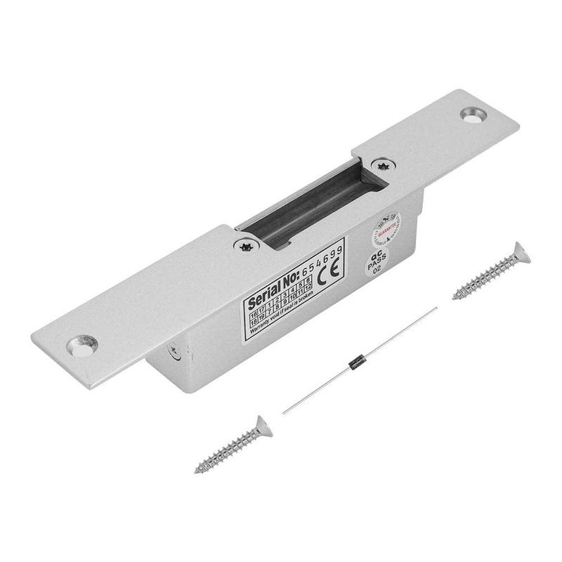Bewinner Electric Locks, Door Access Control Electric Strike Lock NC/NO Cathode,Can Withstand 500Kg Thrust Shock,Electric Magnetic Lock for Wood Metal Door(NO Electric Strike)
