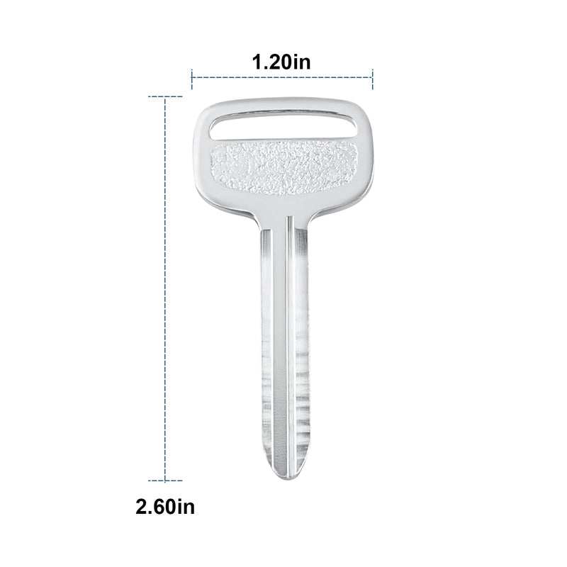 Fits for Toyota Key Blank - 90999-00186(2 Pack) | Fits for Toyota 1992-2010 Camry Corolla RAV4 Sienna Supra Tacoma Tundra,Brand New Uncut Master Key,Locksmith Required