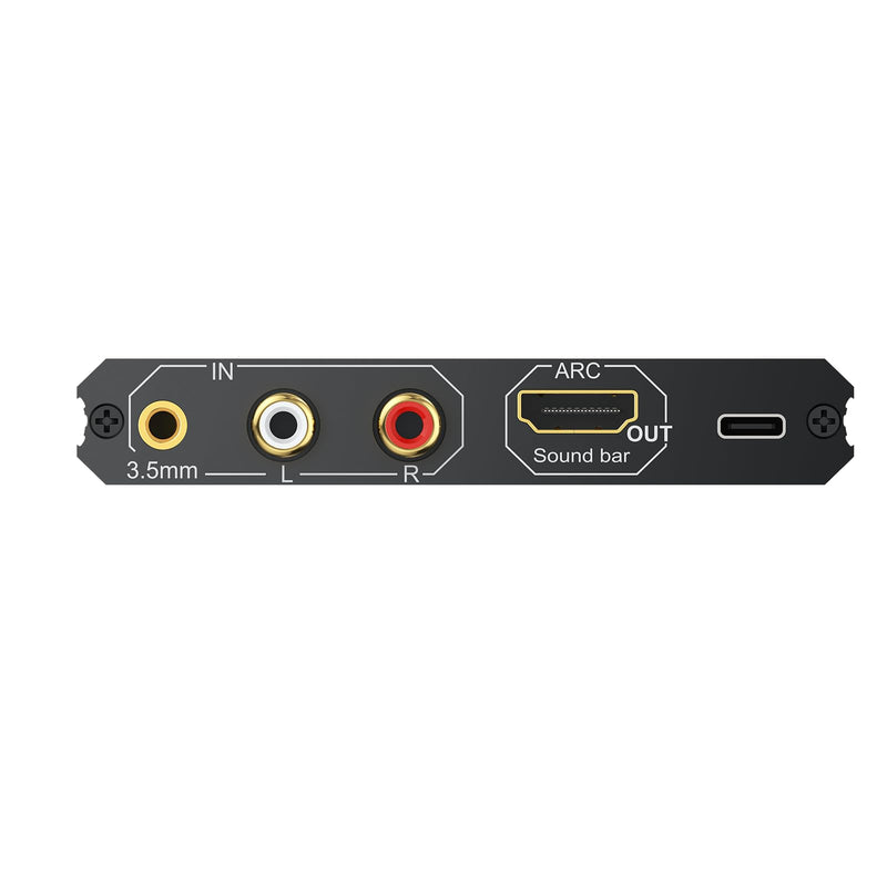 CAMWAY Analog to Digital Audio Converter - 3.5mm to ARC, RCA to ARC for Old TV,Computer,MP3 Player,Projector to Soundbar ARC Stereo Sound,Pro Chip,Dual Analog Inputs,Plug-Play for Home Audio Party