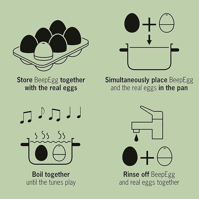 Mafia Beepegg – Egg Timer for Boiling Eggs – Musical Egg Cooker for Soft, Medium, Hard Boiled Eggs – Food Safe – Singing Floating Egg Timer – Egg Cooker for 3 Levels of Doneness - Brainstream Mafia
