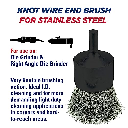Weiler 10022 1" Crimped Wire End Brush, .0104" Stainless Steel Fill, Made in the USA 1 Count (Pack of 1) Pack of 1