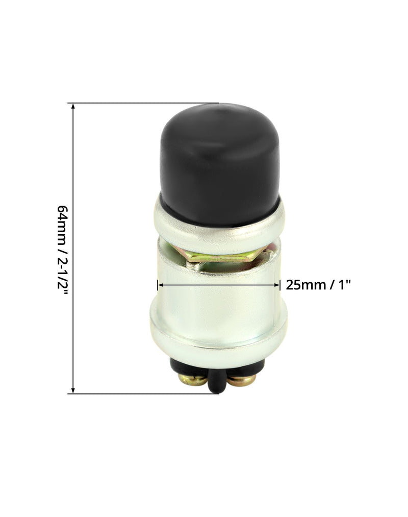 QWORK Engine Start Push Button Switch, 4 Pcs 12V 50A Momentary Start Switch for Car Truck Boat, Black Cap