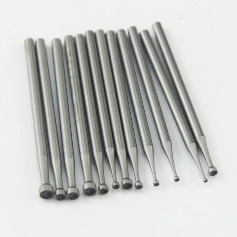 12 Pcs Round Cup Burr Set, 3/32'' Shank Wire Rounder Bits Jewelry Carving Bits (008-030)