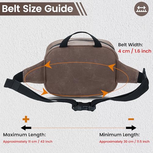 Fanny Pack,Tool Bag & Multifunctional Operation Tool Waist Bag with 2 Compartments,Adjustable Belt Smooth Zipper(9.5" x 3.5" x 6.5"| Grey)