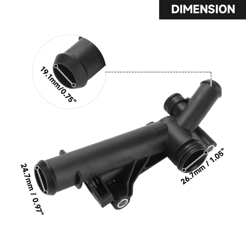 Water Outlet Connect Adapter Engine Coolant Water Outlet - Compatible for Ford Escape 1.6L EcoBoost 2013-2016 (AWD/FWD SE/SEL/Titanium Sport Utility) - Replaces BM5Z-8592-A BM5Z-8K556-B