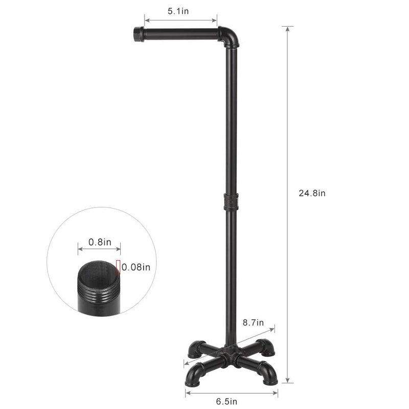 MOOACE Toilet Paper Holder Stand, Industrial Free Standing Bathroom Tissue Paper Roll Dispenser, Black pack of 1