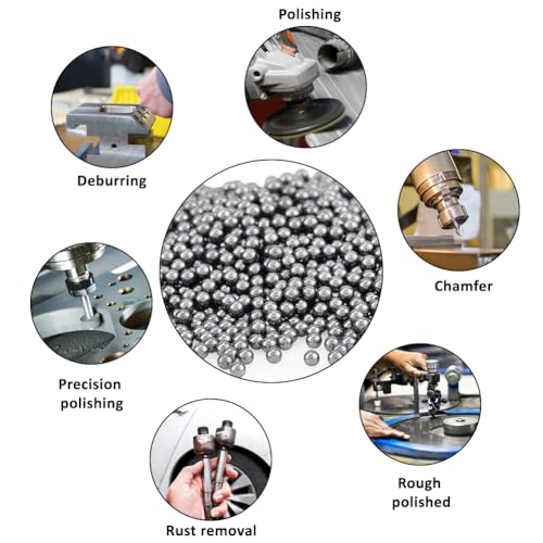 SUPERFINDINGS 500G Stainless Steel Polished Beads 4mm Round Tumbling Media Pins Burnishing Media for Rust Removal Rough Polishing Precsion Polishing Jewelry Polishing