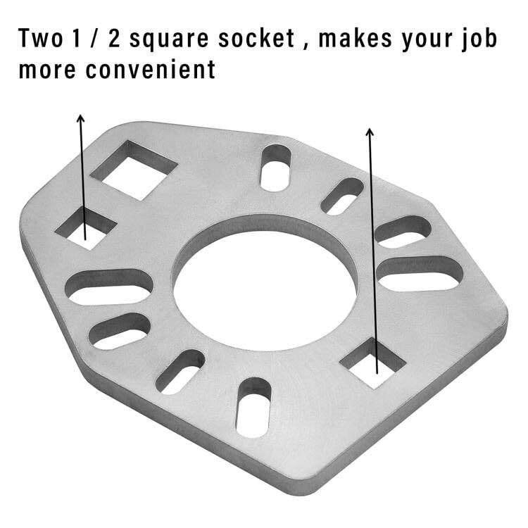 YANWEN Pinion Yoke Wrench Tool -Stainless Steel Extra Strength Puller for Loosening Pinion Flange and Nuts - Extra 1/2" Hole that Fits Most Sockets