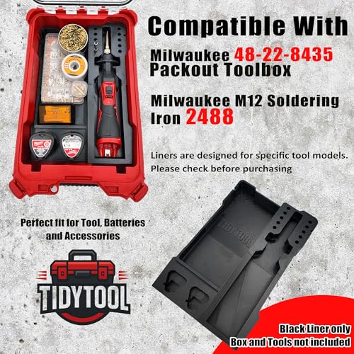 Insert for Milwaukee M12 Soldering Iron 2488-20 and Packout Compact Organizer 48-22-8435 – Custom Liner Only