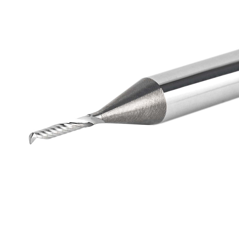 SpeTool O Flute Spiral Rouer Bits 1/4 Inch Shank 1/16 Inch Cutting Diameter, Solid Carbide Upcut CNC Router Bit Single Flute End Mill for Aluminum Acrylic Metal Milling Cutter (Pack of 2) 1/16" Dia -3/8" CL - 1/4" Shank (Pack of 2)