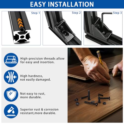280PCS M5 T-Nuts Screws Assortment Kit 10.9 Grade Carbon Steel Nut Bolt Set