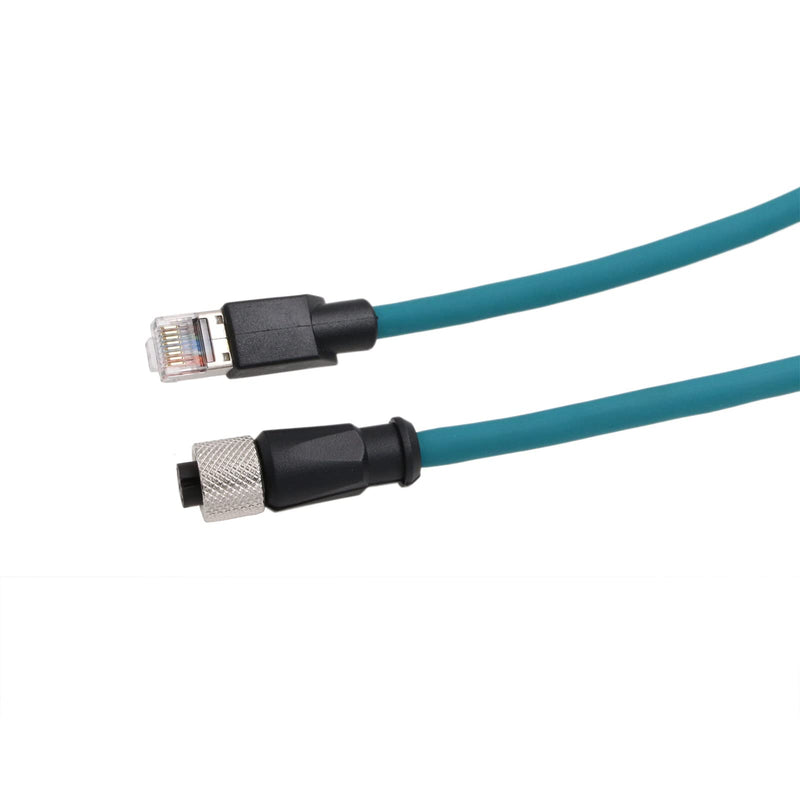 Ethernet Cable M12 A-Code 8-pin Female to RJ45 for Turck Actuator Sensor Fieldbus Profibus Network Factory Automation Application Computer 1m 1 m