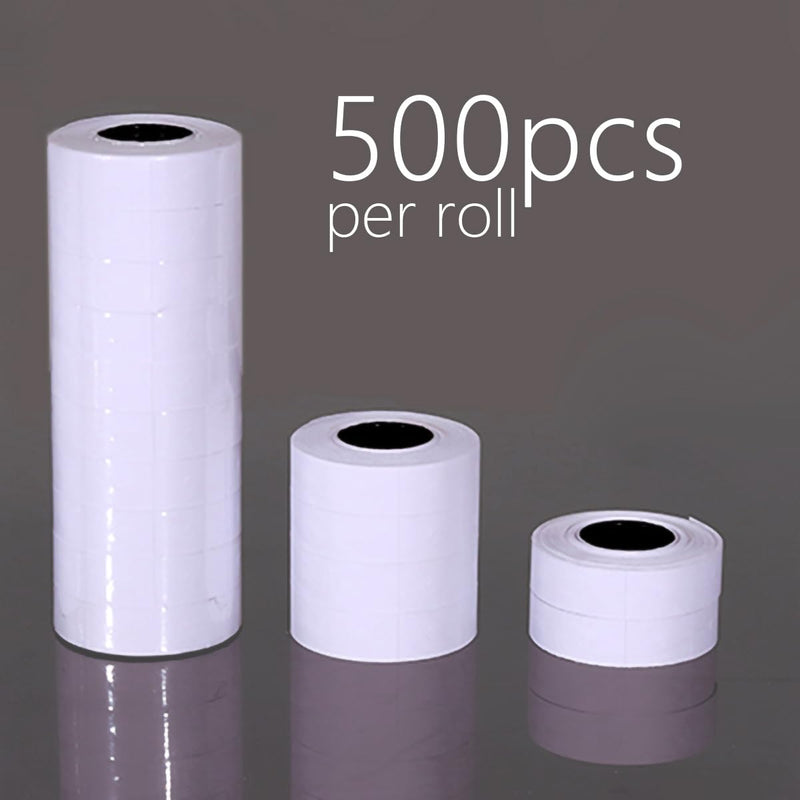 Double Line Price Label Paper for MX-6600 Price Gun Labeller,Pricemarker Labels for MX-6602/G6600/YH-689/CN-6600EOS,20 Rolls 10000 pcs (White, M) 18mm (Medium) White