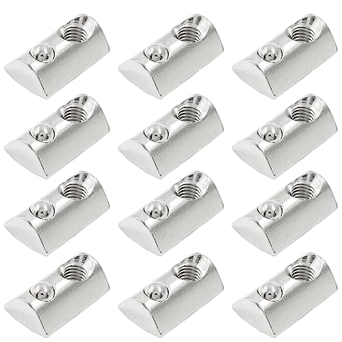 30 Pcs 4040 Series M6 Half Round Roll-in Spring T Nut, 8mm Slot