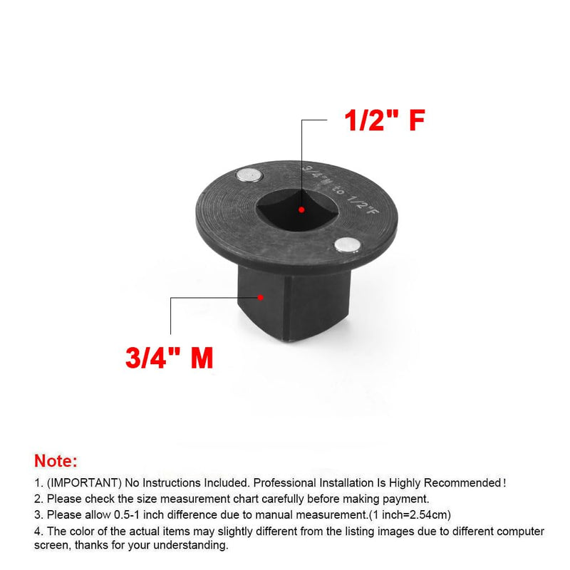 Low Profile Impact Socket Adapter Set, 4PC Drive Size Adapters for Tight Spaces, 3/4" to 1", 1/2" to 3/4", 1/2" to 3/8", 1/4" to 3/8"
