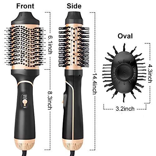 Hair Dryer Brush Blow Dryer in One Step, Upgraded 4 in 1 Hair Dryer and Styler Volumizer with Negative Ion Anti-frizz Ceramic Titanium Barrel Hot Air Styler Hair Straightener