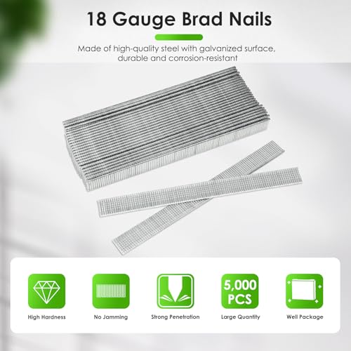 Kimsing 18 Gauge 1/2-Inch Brad Nails 5000 Pieces per Box