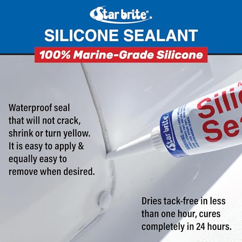 STAR BRITE Marine Silicone Sealant White - Waterproof 10.3 fl oz Clear