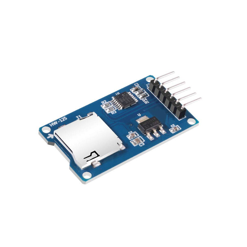 AITRIP 5PCS Micro SD TF Card Adapter Reader Modules with Multicolored Dupont Wire,with Logic Level Chip 3.3V 5V 6 Pin SPI Interface Compatible with for Arduino Raspberry Pi ESP32