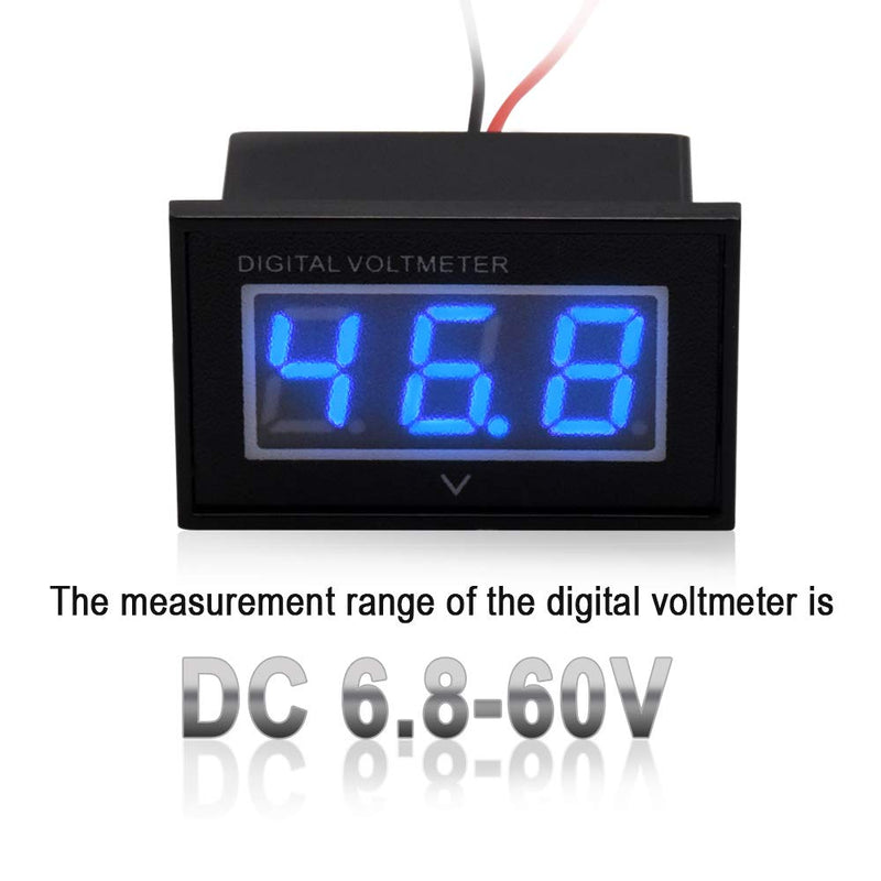 Waterproof Monitor 24V 36V 48V Golf cart Voltmeter Blue Digital Voltage Meter Battery Gauge DC6.8-60V 24 36 48V blue digital volt meter