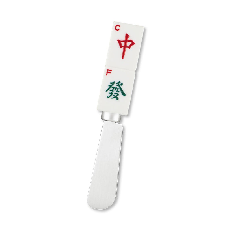 Supreme Housewares Mahjong Tile Cheese Spreaders, Hand-Painted Resin Handles with Stainless Steel Blades for Spreading Cream Cheese, Butter, and Jam, Assorted Designs, Set of 4