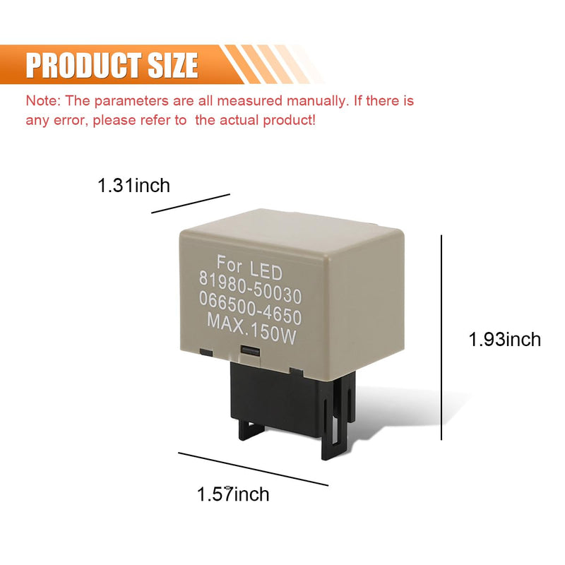 Car LED Flasher Assy Relay, 8 Pin LM449 81980-50030 066500-4650 Auto Turn Signal Relay, Car Light Accessory to Fix Hyper Flashing, Tits Lexus Scion Turn Signal Light Bulbs